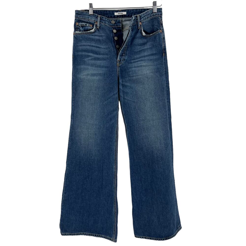 GRLFRND Casey Wide Leg Jeans Blue After All Button Fly Denim High Rise Sz 29 NEW - Picture 2 of 7